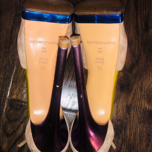 Gianmarco Lorenzi Nude & Multi Coloured Stilettos - Picture 3 of 3